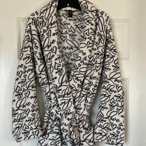 VICTORIA SECRET "Love & Hearts" Women's Short Bathrobe EUC Size M/L/G